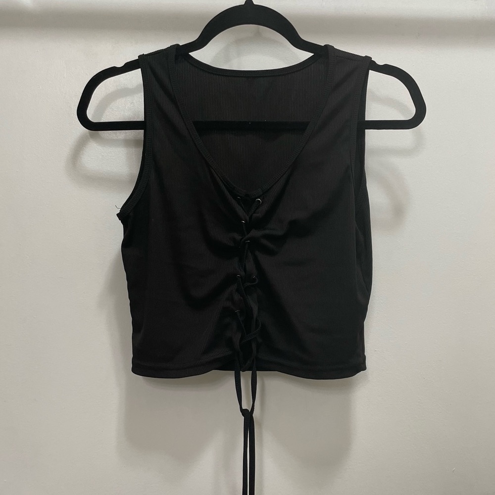 Lace up crop top